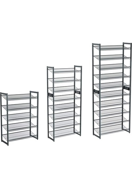 5 Katlı Ayakkabı Rafı, Genişleyen Metal Ayakkabı Rafı Ayarlanabilir Ayakkabı Rafı 15-20 Çift Ayakkabı, Kısa Bot, Topuklular Için Uygun, 74X104X307CM Koyu Gri LMR005GB indirimleri