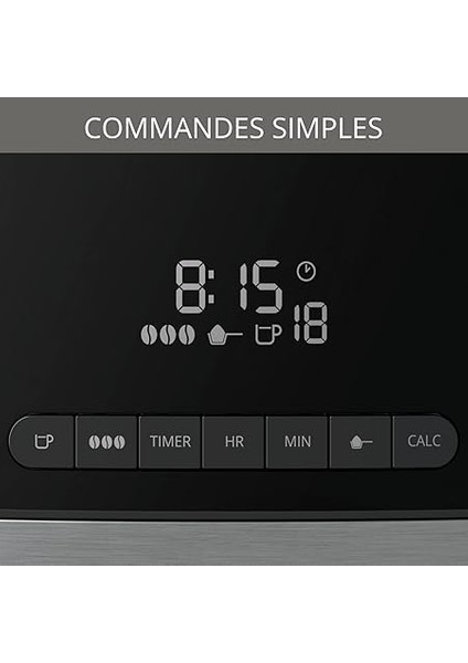 KM8328 Grind Aroma Kahve Makinesi, Öğütücülü | 24 Saat Zamanlayıcı | 180 G Çekirdek Kabı | 1,25 L Kapasite, 15 Fincana Kadar Kahve Için | Otomatik Kapanma Fonksiyonu | 3 Öğütme Derecesi | Siyah modelleri