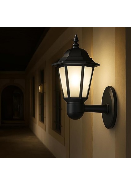 Klas 42 cm Bahçe Duvar Apliği | E27 Duylu Dış Mekan Yol Aydınlatma Lambası | IP54 Su Geçirmez Siyah Duvar Tipi Bahçe Armatürü modelleri