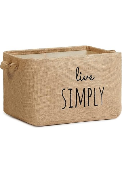 Home Textile Baskılı Jüt Dikdörtgen Sepet //42X31X25