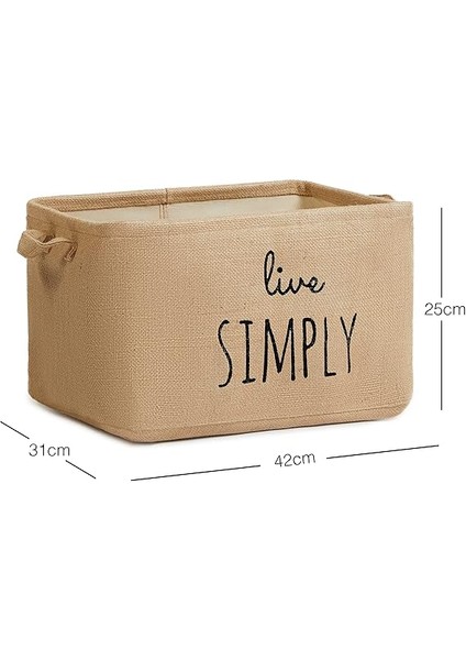 Home Textile Baskılı Jüt Dikdörtgen Sepet //42X31X25 fiyatları