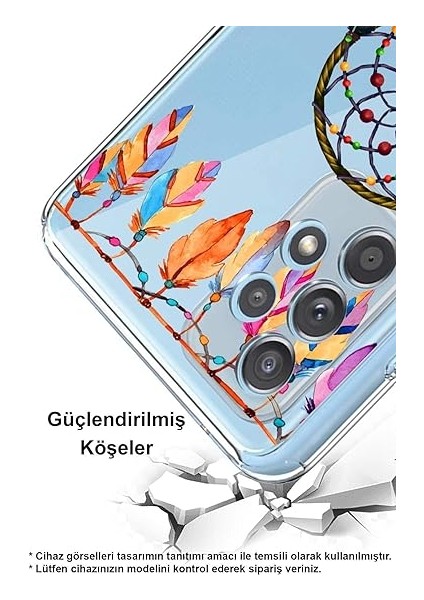 Samsung Galaxy A71 ile Uyumlu Nazar Boncuğu 6 Baskılı Kamera Korumalı Şeffaf Silikon Kılıf fiyatları