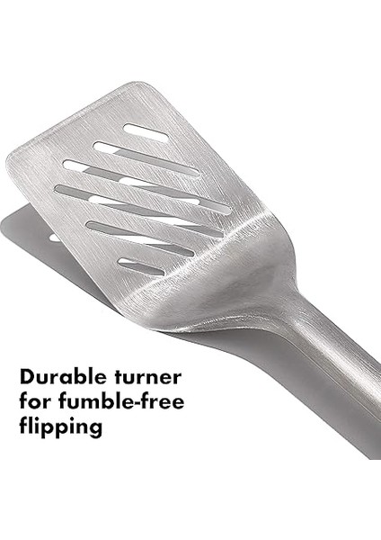 Good Grips Spatula ve Maşa Seti - Bulaşık Makinesinde Yıkanabilir Barbekü Maşası Seti Paslanmaz Çelik Et Spatulalı - 41 cm ve 47,5 cm modelleri