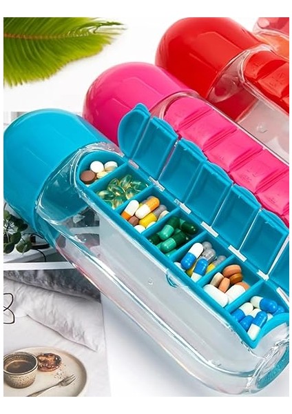 kutulu su matarası, pillbox kutusu su şişesi, hazneli su şişesi modelleri