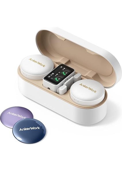 Anker, , M650, Wireless Yayıncı Mikrofonu, Şarj Kutusuyla 15 Saat Pil Ömrü, Voiceshield, LC3PLUS Codec, Çift Kanallı Kayıpsız Ses Alımı, Beyaz