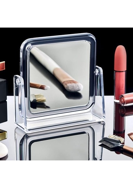 Akrilik Kare Makyaj Aynası, Akrilik Mini Makyaj Aynası - Kare Ayna, Şeffaf Ayna Şık ve Pratik Makyaj Deneyimi Için Ideal Seçim!
