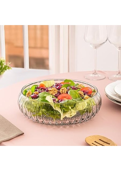 RYG7045 El Yapımı Büyük Boy Cam Salata Kasesi Şeffaf 23 cm fırsatları