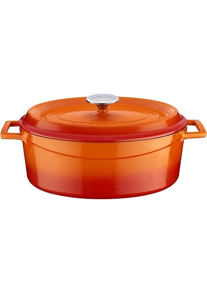 Döküm Oval Tencere Çap(Ø) 25CM - Trendy Turuncu