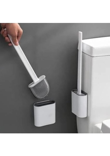 Fırçası Beyaz Renk Silikon Klozet Wc Banyo Küvet Temizleme Fırçası Antibakteriyel Kolay Temizlenir Delmeden Duvara Monte Ürün Boyutu: 36.5cm x 10CM x 4.1cm (Beyaz) indirimleri