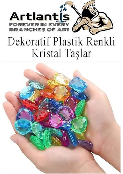 Dekoratif Plastik Renkli Kristal Taşlar 45 Li 1 Paket Oyuncak Elmas Taşlar Oyuncak Değerli Taşlar modelleri