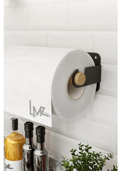 Yapışkanlı Doğal Gürgen Ağaç Ahşap Bar Metal Rulo Kağıt Havluluk, Kağıt Havlu Standı, Banyo Mutfak Havlu Çubuğu, Peçetelik Kağıt Havlu Rafı, Kağıt Havluluk Askısı (Metal, Siyah) modelleri