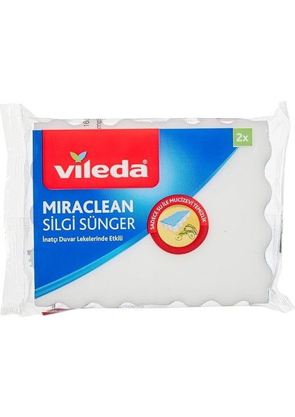 169072 Miraclean Silgi Sünger 2'li, Beyaz, Düz