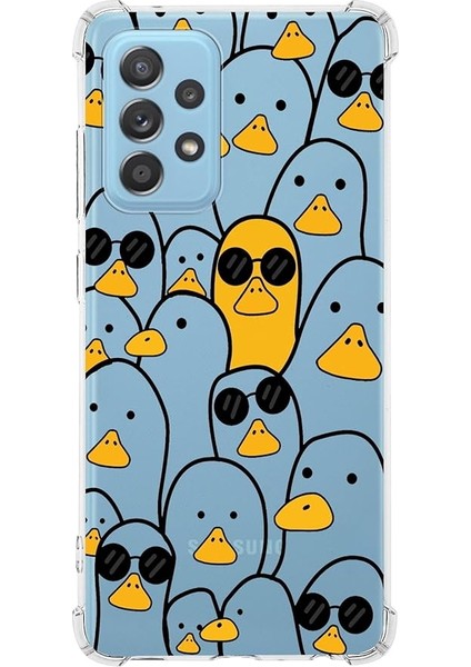 Samsung Galaxy A23 Uyumlu Köşe Korumalı Antişok Kapak Duck Tasarımlı Şeffaf Kılıf