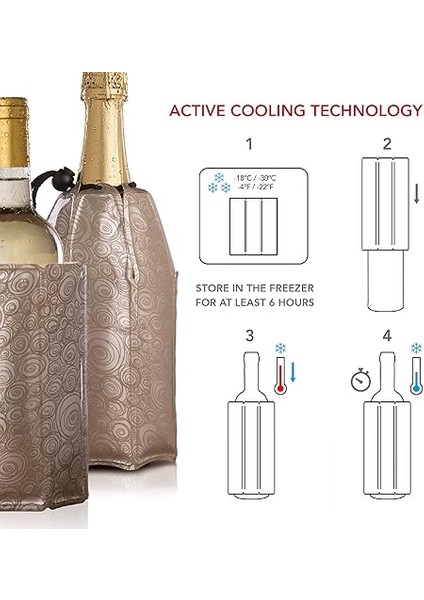 Vin Aktif Soğutucu Şarap &amp; Şampanya Soğutucu Platin modelleri