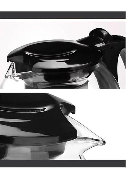 1700 ml Çelik Süzgeçli Siyah Cam Demlik Isıya Dayanıklı Cam Çaydanlık Bitki Çayı Demliği indirimleri