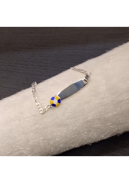 925 Ayar Gümüş Sarı - Lacivert Renkli Model Bebek/çocuk Bilekliği -Şık Tasarım- Isim Yazdırılabilir. 16 cm -3mm fiyatları