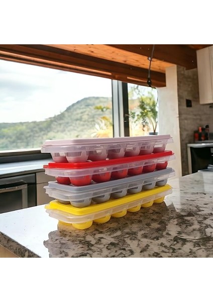 12'li Yuvarlak Silikon Tabanlı Kapaklı Bas Çıkar Buz Kalıbı 26X9 Cm, 12'li Silikon Tabanlı Buz Kalıbı, Kapaklı Bas Çıkar Buzluk indirimleri