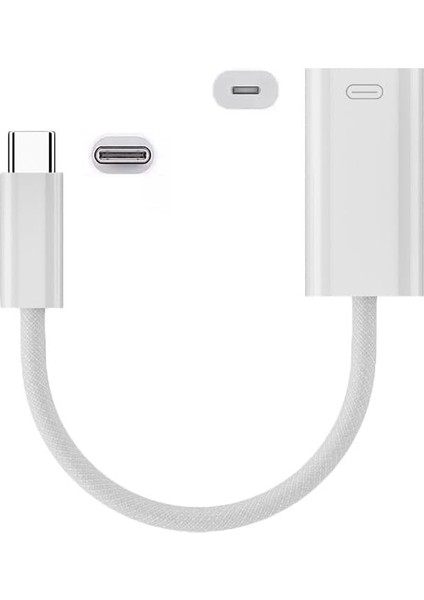 45W Type C To Lightning Kulaklık Dönüştürücü Hızlı Şarj iPhone iPad Macbook Yuva Çevirici Müzik Dinleme Arama Otgklk