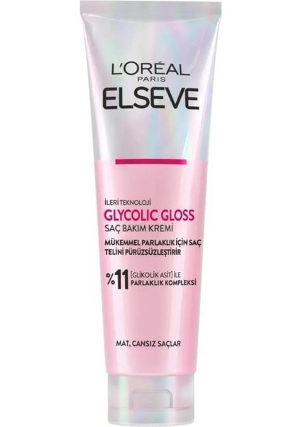 Parıs Elseve Glycolic Gloss Mükemmel Parlaklık Için Pürüzsüzleştirici Saç Kremi 150 ml