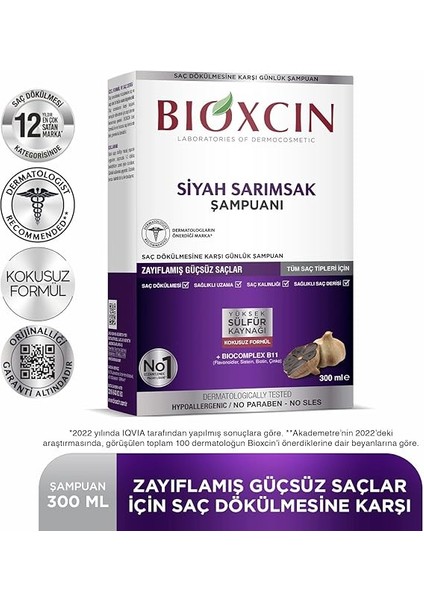 Siyah Sarımsak Saç Dökülmesine Karşı Bitkisel Şampuan (1 x 300 Ml) modelleri