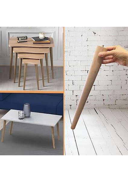 Adet Ahşap Ayak 35 cm Masa Zigon Sehpa Tv Ünitesi Puf Tabure Ayağı Ayakları Konik M8 Civatalı fırsatları