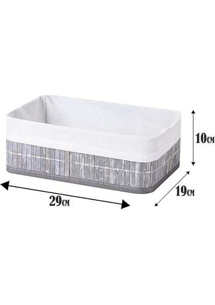 Bambu Çok Amaçlı Saklama Kutusu Düzenleyici Orta Boy Organizer, Dekoratif Bambu Düzenleyici Gri (29X19X10CM) fiyatları