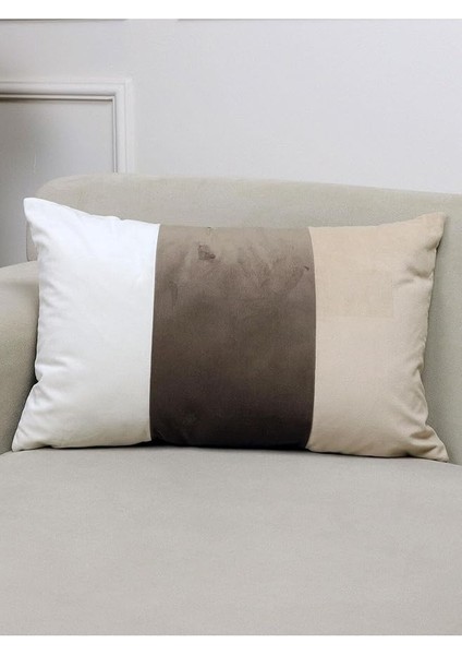 Home Üç Renk Kadife 35X55 Dikdörtgen Kırlent Kılıfı 35 x 55