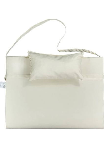 Taşınabilir Katlanır Çanta Şezlong Minderi, Yastıklı Minder (Krem)