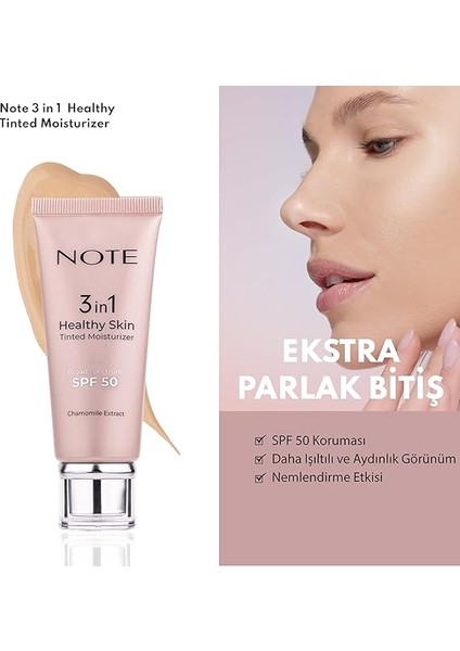 Cosmetique 3 In 1 Healthy Skin Tinted Moisturizer Renk Ton Eşitleyici 50 Spf Aydınlatıcı Krem fiyatları