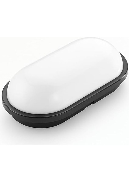 20W IP65 Oval Siyah LED Tavan ve Duvar Lambası | 6500K Beyaz Işık | Su Geçirmez Banyo Bahçe Aydınlatma Armatürü | 2000 Lümen | 270X147X78MM (220V) fiyatları