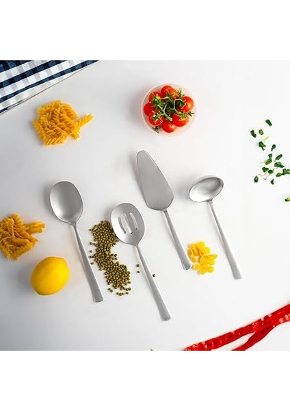Sidney Paslanmaz Çelik Sos Servis Seti - Kürek Kepçe Kaşık Kevgir - 4 Parça modelleri