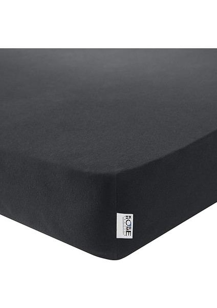 Home Örme Penye Lastikli Çarşaf, Çift Kişilik, Siyah, Pamuk-Elastan 230 G/m2 fiyatları