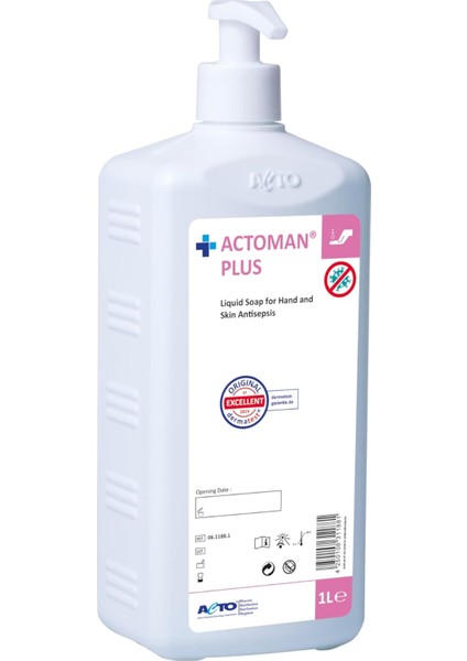 Plus 1l – El ve Cilt Antiseptiği |%4 Klorheksidin Glukonat Içerikli Antimikrobiyal Sıvı Sabun | Mikroorganizmalara Karşı Etkili | Dermatolojik Olarak Test Edilmiştir