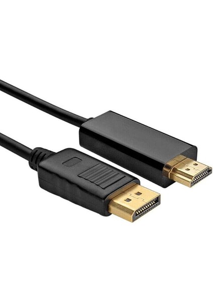 AL-4318 Displayport To HDMI Dönüştürücü Adaptör Kablosu, Siyah, 1.8 Metre