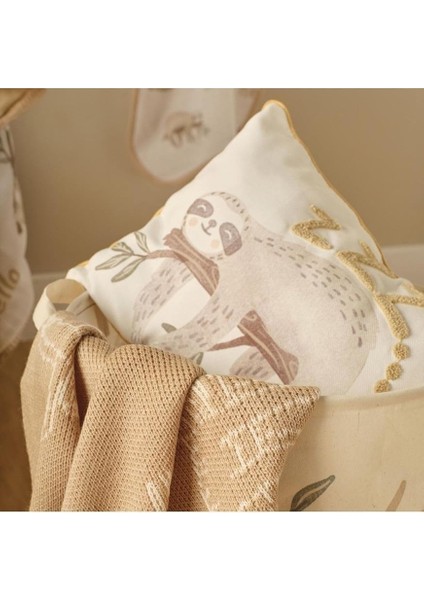 Maıson Sloth Hayvan Baskılı%70 Pamuk%30 Polyester Oyuncak Sepeti, Çok Renkli, 36X40 cm modelleri