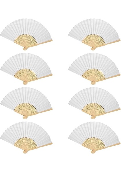 Kendin Yap Kağıt Katlanır Yelpaze, Bambu El Vantilatörü, Çocuklar Için, El Yapımı Kağıt Yelpaze