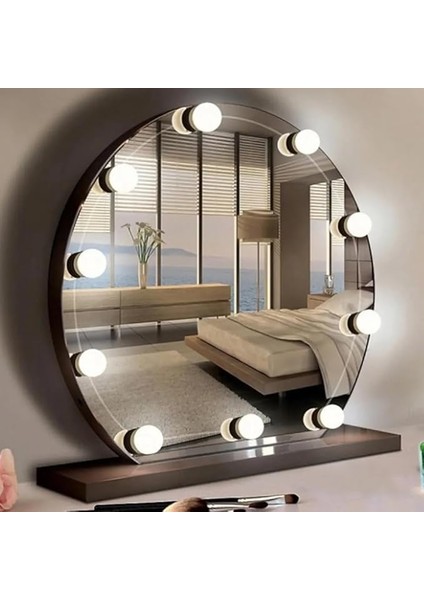 10'lu Set Makyaj Aynası Işığı Banyo Yatak Odası Işığı Hoolywood Tarzı LED Makyaj Lambası 3 Farklı Renk Modu Makyaj Odası Işığı Mirror1 fırsatları
