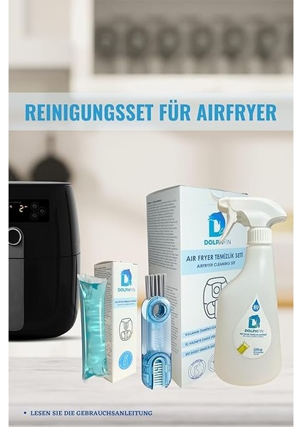 Airfryer Temizlik Seti Çok Amaçlı Yağ Sökücü Sihirli Kapsül ve Özel Fırçası ile indirimleri