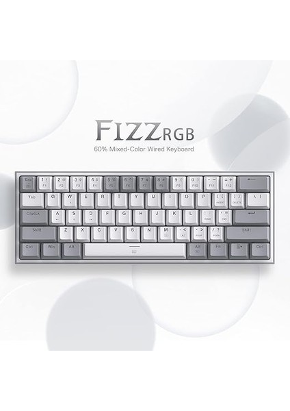 K617-RGB 16,8 Milyon Rgb Aydınlatma, Red Switch Fizz%60 Q Türkçe Kablolu Mekanik Oyuncu Klavyesi Beyaz Gri fiyatları