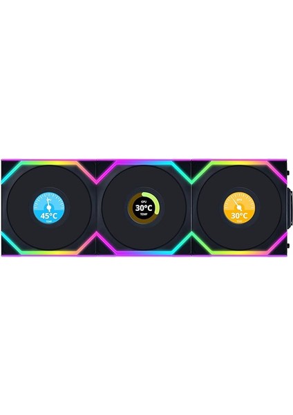 Li Unı Fan Sl Wıreless LCD 3X120MM Siyah Kasa Fanı (G99.12SLLCD1W3B.00)