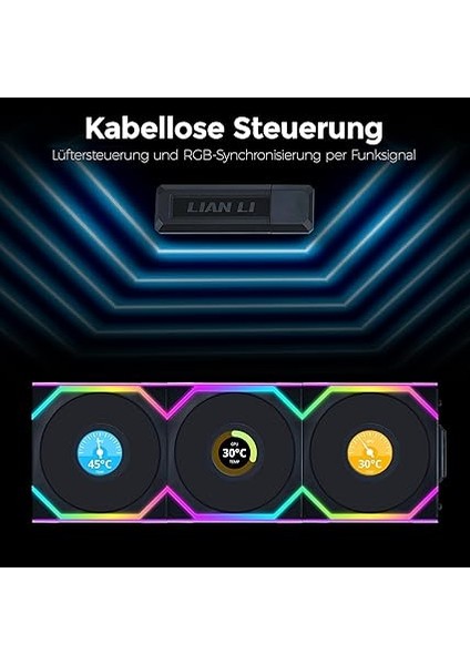 Li Unı Fan Sl Wıreless LCD 3X120MM Siyah Kasa Fanı (G99.12SLLCD1W3B.00) fırsatları