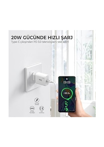 BXCL20TA 20W Pd Süper Hızlı Type-C Şarj Cihazı, Type-C’den Lightning’e Kablosuyla iPhone 14/14 Pro/14 Pro Max, iPhone 13/12/11/x/xr/xs/serisi, iPad 9, Airpods Pro ve Daha Fazlasıyla Uyumlu indirimleri