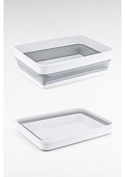 Katlanabilir Dikdörtgen Bulaşık Sepeti, 4 Litre Çok Amaçlı Katlanabilir Dikdörtgen Sepet, Katlanır Bulaşık ve Çamaşır Sepeti 20CM*27CM*8CM modelleri