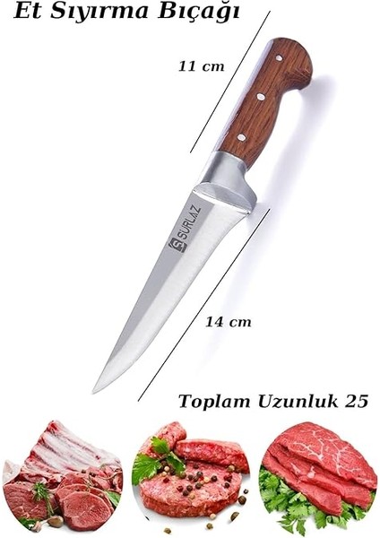 Handmade Kasap Kurban Serisi Bıçak Seti Et Sebze Yüzme Sıyırma Bıçak Mutfak Sürmene Bıçağı 4'lü modelleri