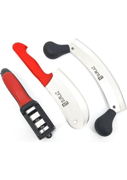 Kebap Seti Satır Zırh Kıyma Doğrayıcı Soğan Bıçağı Bileme Aparatı