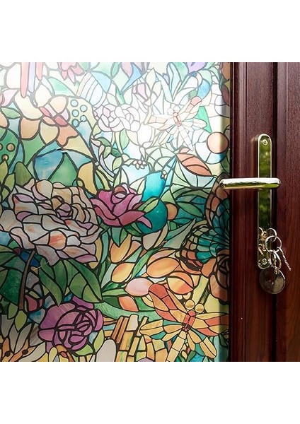 346-0647-4PK Kendinden Yapışkanlı Gizlilik Camı Pencere Filmi, Yaylı Şapel/tulia, 43 cm x 198 cm Rulo, 4'lü Paket fırsatları