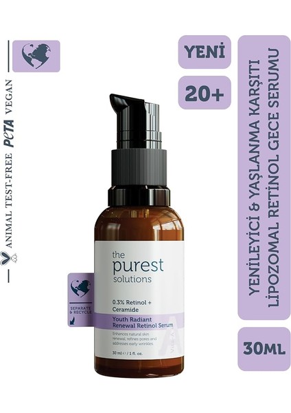 Purest Solutions Youth Radiant Renewal Retinol Serum Retinol Ceramide modelleri