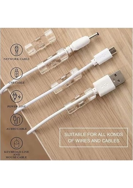 Sabitleyici Klipsler Kablo Düzenleyici Duvar Fayans Cam Kablo Tutucu Yapışkanlı Klips 20 Adet indirimleri