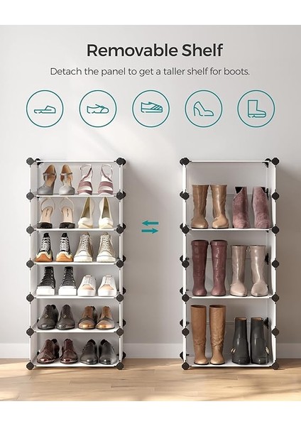 Plastik Ayakkabı Rafı, Dikdörtgen 10'lu Sistem, Beyaz LPC10W fırsatları