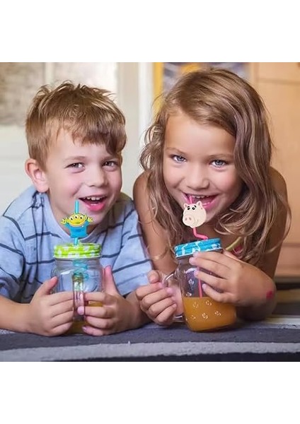 Pipeti 4 Adet Şekilli-Uzun Kıvrımlı ve Figürlü Renkli Plastik Pipet Seti 26 cm Rahat Kullanım modelleri